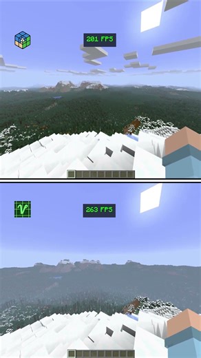Distant Horizon vs Voxy: 256 Chunk render distance comparison #minecraft #gaming