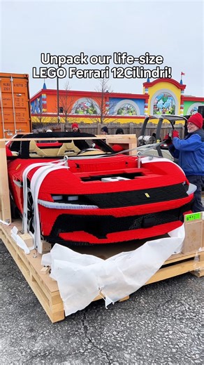 Big build. Big moment. Bigger excitement ahead! 🏁 Here’s a behind-the-scenes look at installing our life-size LEGO Ferrari 12Cilindri 🏎️ Step into the driver's seat when LEGO Ferrari Build & Race opens March 27! | LEGOLAND New York