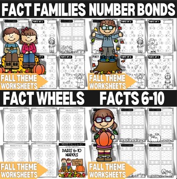 Fall Math Worksheets | Fact Families 6–10 | Addition & Subtraction to 10