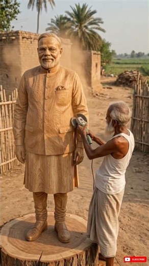👉 “गांव के बुजुर्ग ने लकड़ी से बना दिया PM मोदी का ज़िंदा जैसा Statue 😱 | Amazing Wood Art India”