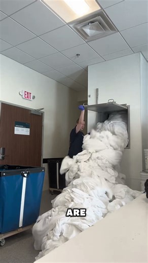 The laundry process in hospitals and hotels.