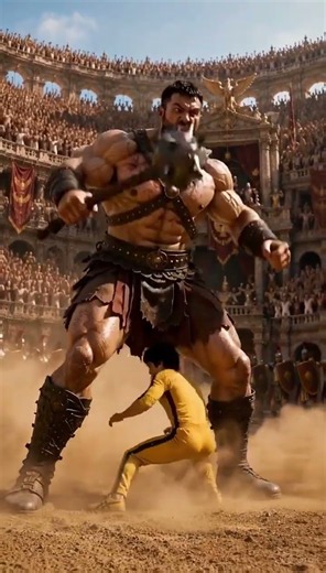 Bruce Lee vs Giant Gladiator 🏛️ The Roman Colosseum Battle That Shocked Everyone! 😱