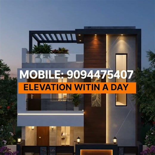 Exterior elevation 3D #gridline3d