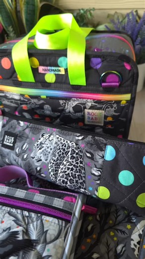 Nine bags now available featuring the new Graywork collection from @tulapink. 🖤🌈 | Rock Baby Scissors