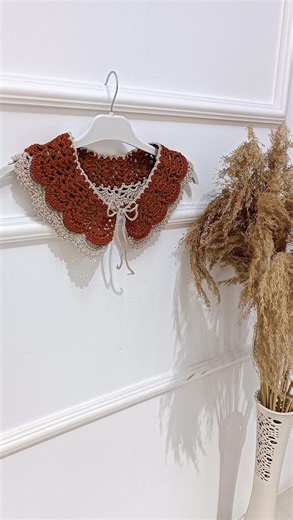 Crochet Detachable Peter Pan Collar, Vintage Style Handmade Scalloped Neckline, Victorian Lace Accessory, Brown Beige Removable Statement - Etsy UK