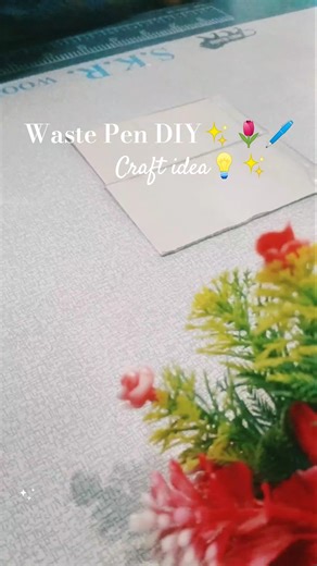 Waste pen DIY craft idea✨🖊️🌷✨#art craft #pencraft #drawing #diy #art #homedecor #decoration #hanging