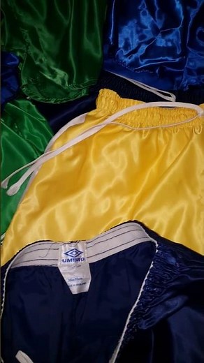 Very slippery shiny, satin 100% Umbro nylon shorts