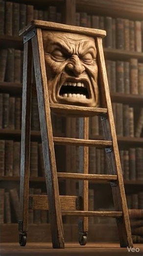 Angry Rolling Ladder SNAPS in the Library | AI Animated Short😂 #viral #ai3danimation #funny #reels