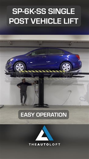 The SP-6K-SS Single Post Lift from The Auto Loft is the perfect solution for those who need maximum functionality with minimal space. Designed with a sleek, space-saving profile, this lift offers a robust 6,000 lb capacity, making it ideal for cars, sports cars, supercars, and even some larger vehicles. Its single post design allows for flexible positioning, giving you easier access to your vehicle for maintenance, detailing, or storage. With advanced safety features and user-friendly controls, 