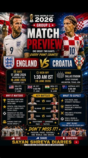 2018 SEMI-FINAL REMATCH! 😱 🇬🇧 England vs 🇭🇷 Croatia 🔥 Who Wins THIS TIME? | WC 2026 Group L Preview