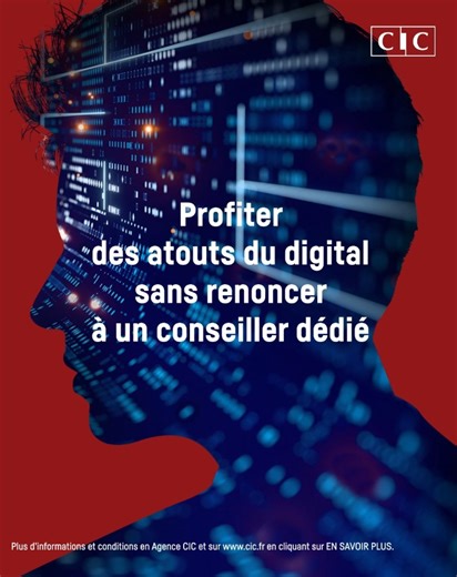Au CIC, profiter de tous les atouts du digital sans renoncer à un conseiller dédié, c’est ça choisir une Banque Hybride. Plus d’infos sur www.cic.fr/fr/particuliers/comptes/banque-hybride.html | CIC