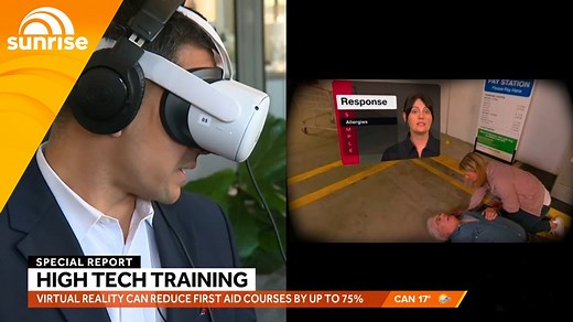 2K views · 17 reactions | Virtual reality technology is helping Aussies to learn first aid in half the time it takes to attend a course. | Sunrise | Facebook