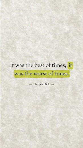 It was the best of times,… — Charles Dickens #Shorts