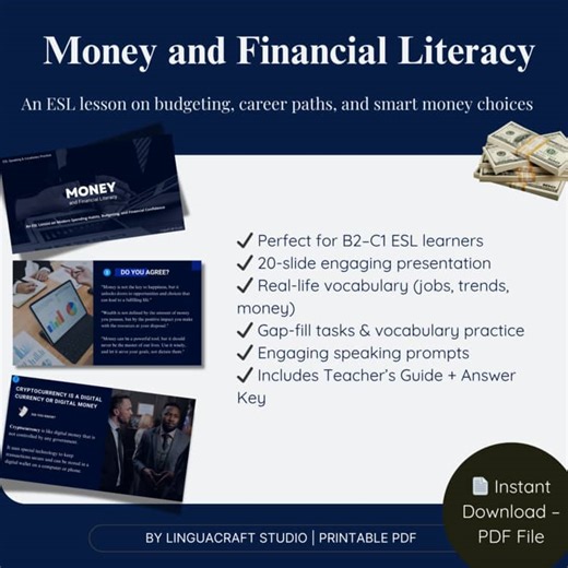 Money and Financial Literacy – ESL Speaking & Vocabulary Lesson (B2–C1)