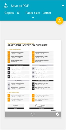 Apartment Inspection Checklist | Rental Move in Move Out Form (instant Download) - Etsy