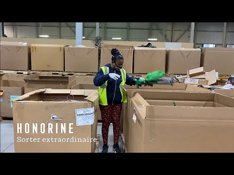 This is what a "Sorter" job looks like in Goodwill's warehouse