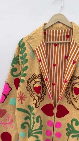 Handmade Cotton Embroidered Jacket – Boho Folk Art Quilted Coat - Etsy
