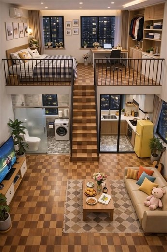 Modern Loft Studio Design for Cozy Living