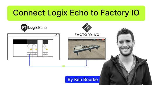 ▶ You can read the full post here: https://www.realpars.com/blog/factorytalk-logix-echo-factory-io?utm_source=facebook&utm_medium=social&utm_campaign=socialdescription In this video, you’ll learn how to connect a PLC emulated in FactoryTalk Logix Echo to Factory IO and test your PLC program in a virtual factory. We show you each step, from how to set up the emulated PLC in Logix Echo, create a project, configure tags, write the logic, download it in Studio 5000, and run it in a Factory IO scene.