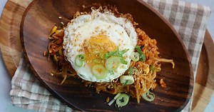 Bean sprout fried rice. If you think of restaurant fried rice, p