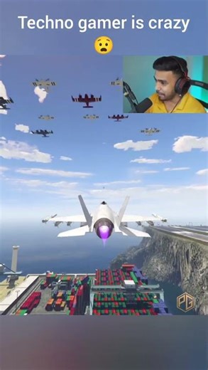 Techno Gamer’s Impossible Plane-to-Ship Stunt #gta #gaming #shortsfeed