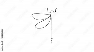 The hopper Continuous line art Animation. Animated Video of fly hopper Motion Graphics work.