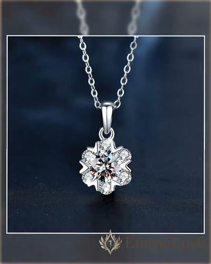 1 Carat Moissanite 925 Sterling Silver Pendant Necklace