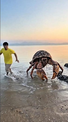 Don't bully the hermit crabs!! #shortvideo #beach #funny