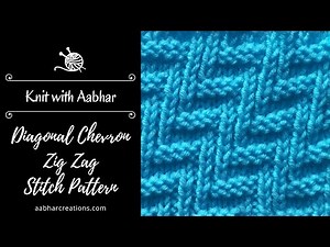 Diagonal Chevron Zig Zag Knitting Pattern - Beautiful & simple knit and purl pattern tutorial