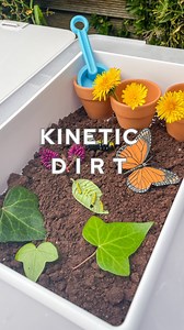 🪴🐛 Taste safe dirt! 🐛🪴 This is like kinetic sand meets play dirt, holds its shape super well. A few ideas for what you can do with this: -play gardening (like above) -cleaning dirty cars -cleaning dirty animals -play garden with worms (spaghetti) - diggers -mud cupcakes The sky is the limit 🙌🏼 What you’ll need: -2.5 cups corn flour -1.5 cups cocoa powder -3/4 cup oil (I used coconut oil) Save to try later! Our butterfly life cycle figurines were kindly gifted from @minizoo.shop ❤️ #sensory