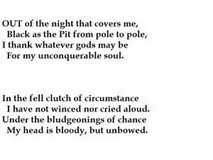 "Invictus" by W.E. Henley (read by Tom O'Bedlam)