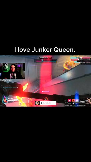 Had a lot of fun on #overwatch2 yesterday. Junker Queen is my new favorite. looking forward to more! tune in maybe? #overwatch #overwatchclips #overwatchtiktok #junkerqueen #junkerqueenoverwatch2 #fyp #curlyhair #goth