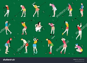 Female Golfers Color Collection Golf Player Stock Vector (Royalty Free) 2388324719 | Shutterstock