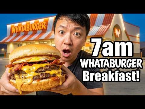 7am WHATABURGER BREAKFAST & Food Tour of Netflix's NEW "Netflix Bites" RESTAURANT in Dallas Texas!