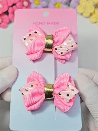 DIY Cute Bow Clips Tutorial for Hair Accessories