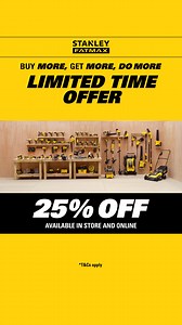 55K views | For 3 days only, get 25% off RRP^ on Stanley® FATMAX® power tools, power garden tools & accessories at Mitre 10. Upgrade your toolbox or workshop and experience the difference today! Hurry, sale ends Monday 6 October. Available in-store and online. T&Cs apply. | Mitre 10 | Facebook