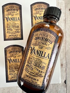 Waterproof Vanilla Extract Labels, Personalized Vanilla Extract Labels, Old World Vanilla Extract Labels, Homemade Vanilla Stickers - Etsy