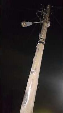 Bad storm Knockout electricity broke view wire's (ESB) networks repaired this pole with new cable's