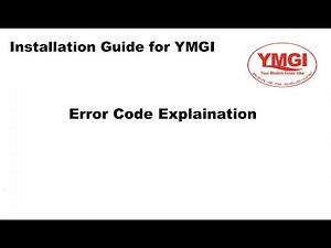 YMGI Air Conditioner Error code Tutorial