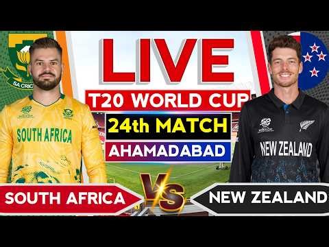 🔴Live: South Africa vs New Zealand T20 WC 24th Match | T20 WC | Cricket Commentary | Nz vs SA Live