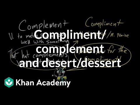 Compliment/complement and desert/dessert | Frequently confused words | Usage | Grammar