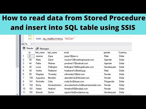 88 How to read data from Stored Procedure and insert into SQL table using SSIS