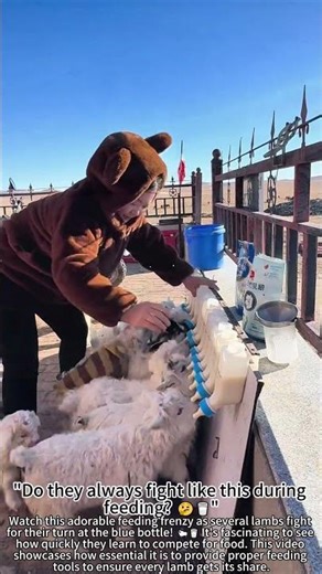Lamb Feeding Frenzy: Watch Them Compete! 🐑🥛
