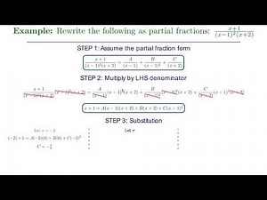 Example: Partial Fraction Decomposition with Repeated Linear Factors Using the Substitution Method