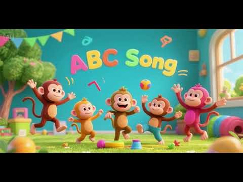 ABC Song with Five Little Monkeys 🐵🔤🎶 | Nursery Rhymes & Kids Songs