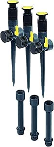 Melnor 65083-AMZ Multi-Adjustable Sprinkler and Extensions, 6 pc, Sprinkler & Riser Set