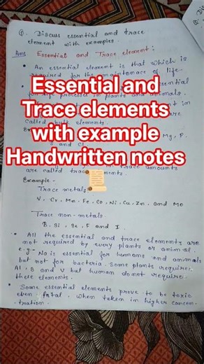 #essential and trace element 😱#msc.2nd sem #biochemistry💥#handwrittennotes📜