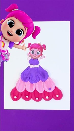 Messy Pink Princess Play-Doh Party Dress! 🥻 Fashion Craft For #kids With Emmie #shorts