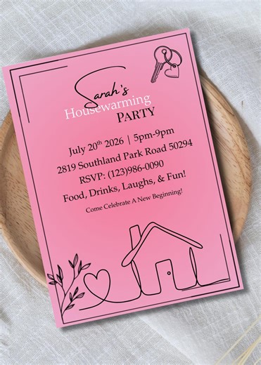 Housewarming Invitation Template | Digital | Printable | Editable | Guest Invite - Etsy