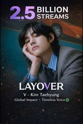 V’s LAYOVER Surpasses 2.5 Billion Streams on Spotify #뷔 #V #Layover #BTS #taehyung #김태형 #kpop